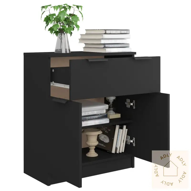 Sidebord Svart 60X30X70 Cm Konstruert Tre