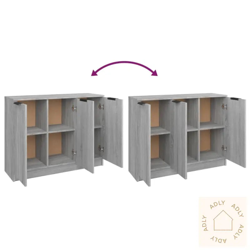 Skjenk Grå Sonoma 90,5X30X70 Cm Konstruert Tre