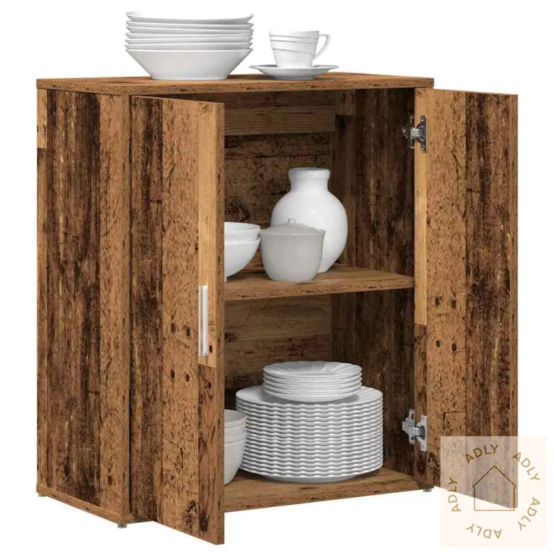 Høyskap 2 Pcs Gammel Tre 60 X 31 X 70 Cm Konstruert Tre