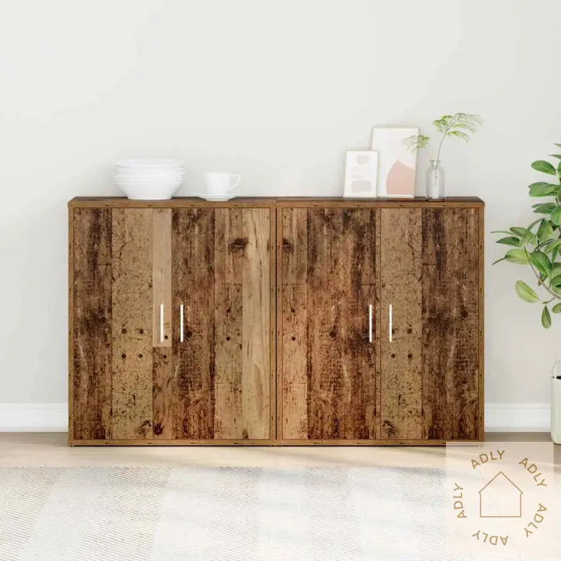 Høyskap 2 Pcs Gammel Tre 60 X 31 X 70 Cm Konstruert Tre