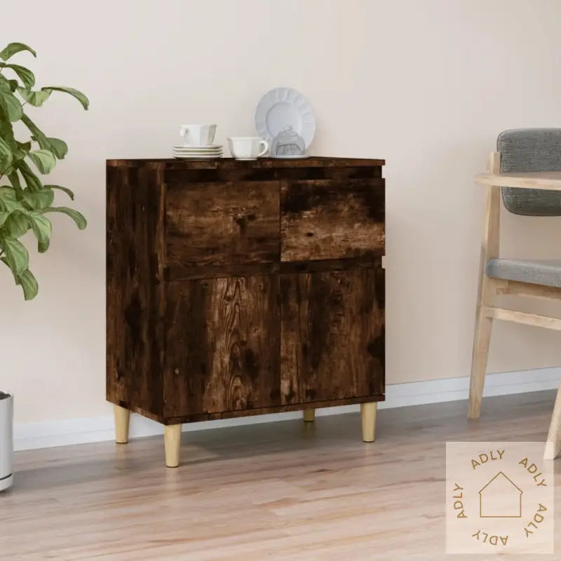 Skjenk Røkt Eik 60X35X70 Cm Konstruert Tre