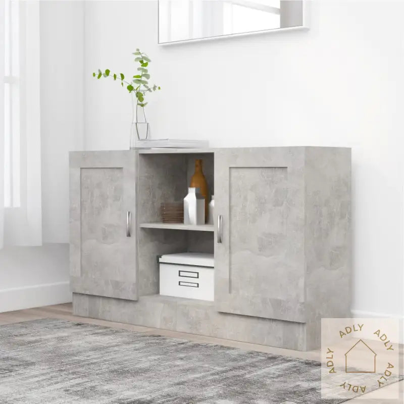 Skjenk Betonggrå 120X30,5X70 Cm Konstruert Tre