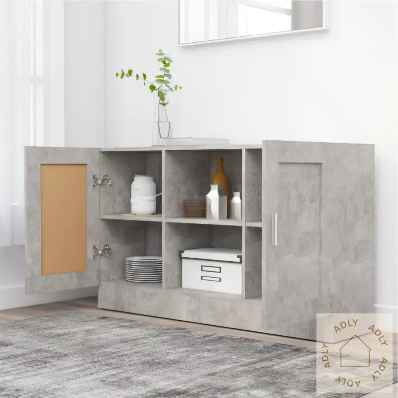 Skjenk Betonggrå 120X30,5X70 Cm Konstruert Tre