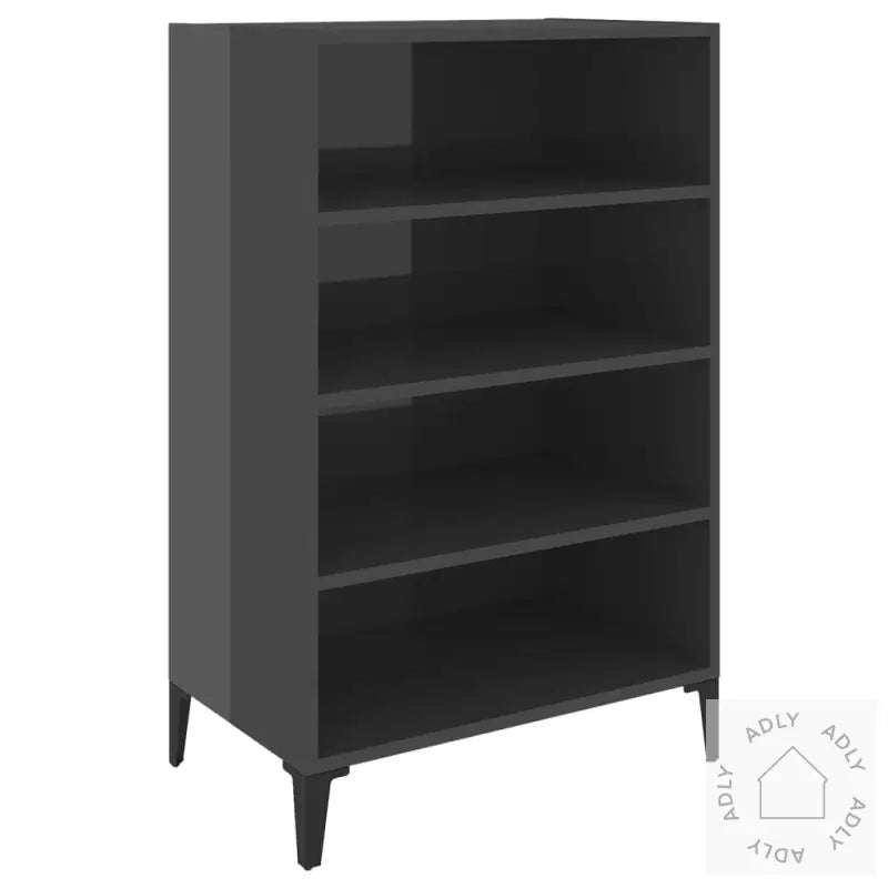 Skjenk Høyglans Grå 57X35X90 Cm Konstruert Tre
