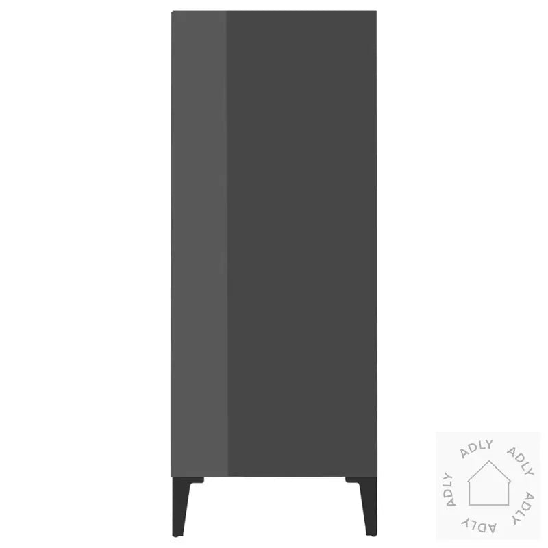 Skjenk Høyglans Grå 57X35X90 Cm Konstruert Tre