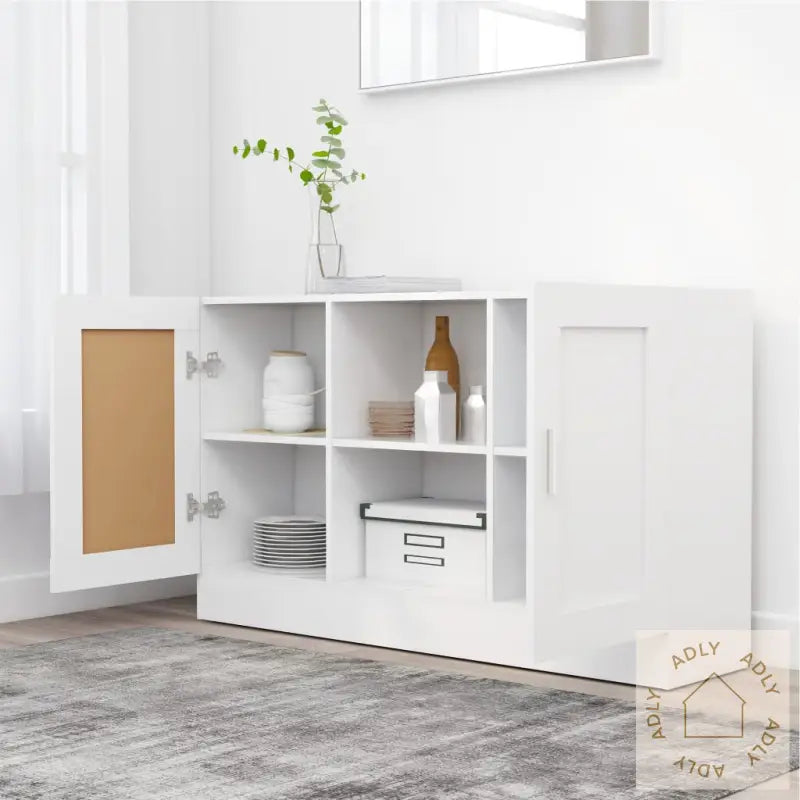 Skjenk Hvit 120X30,5X70 Cm Konstruert Tre