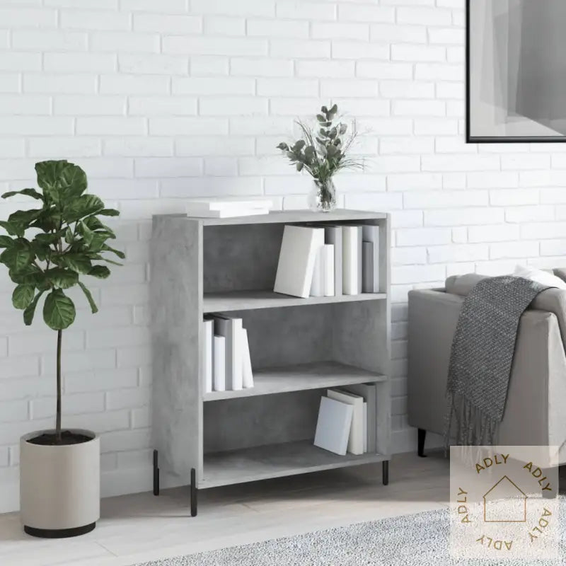 Hylle Betonggrå 69,5X32,5X90 Cm Konstruert Tre