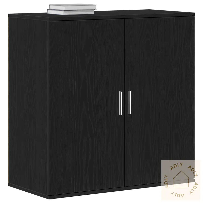 Skjenk Svart Eik 79X38X80 Cm Konstruert Tre