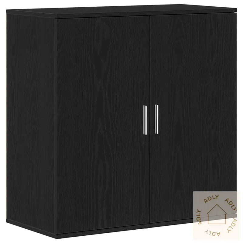 Skjenk Svart Eik 79X38X80 Cm Konstruert Tre