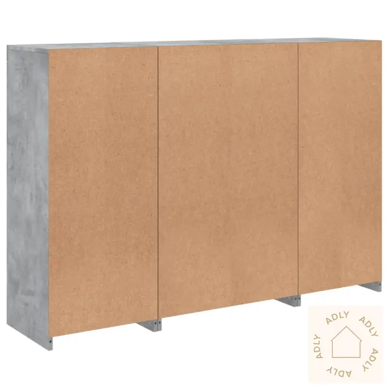 Skjenker Med Led-Lys 3 Stk Betonggrå Konstruert Tre