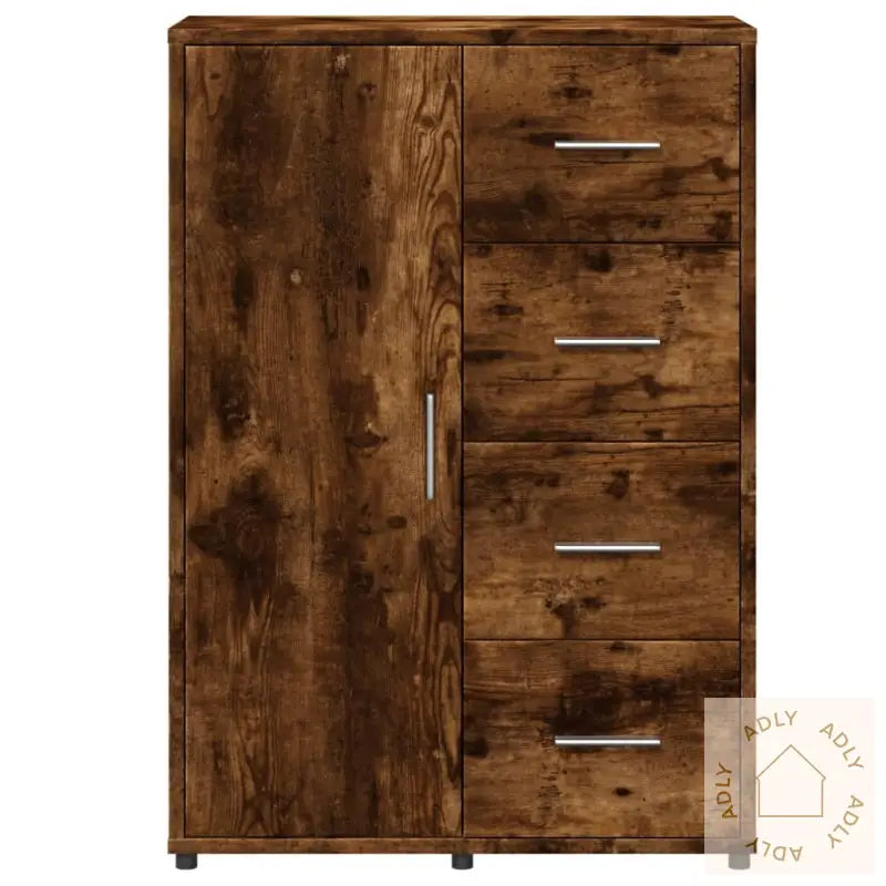 Skjenker 2 Stk Røkt Eik 60X31X84 Cm Konstruert Tre