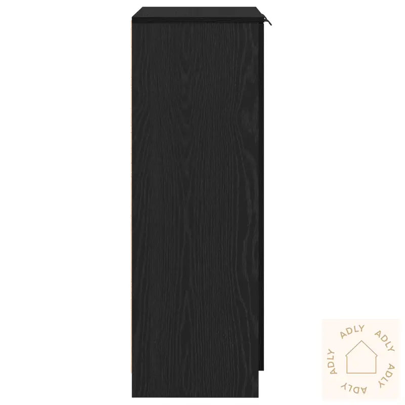 Sko Skap I Svart Eik 59X35X100 Cm, Laget Av Tre