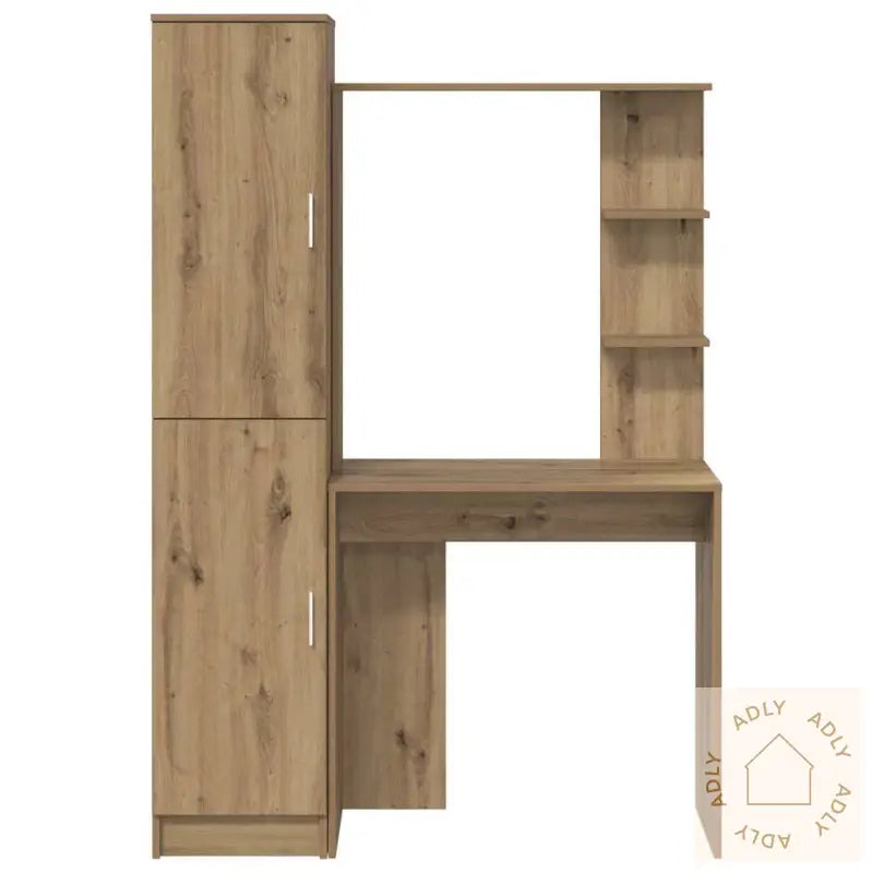 Skrivebord Med Lagring Artisan Oak Konstruert Tre