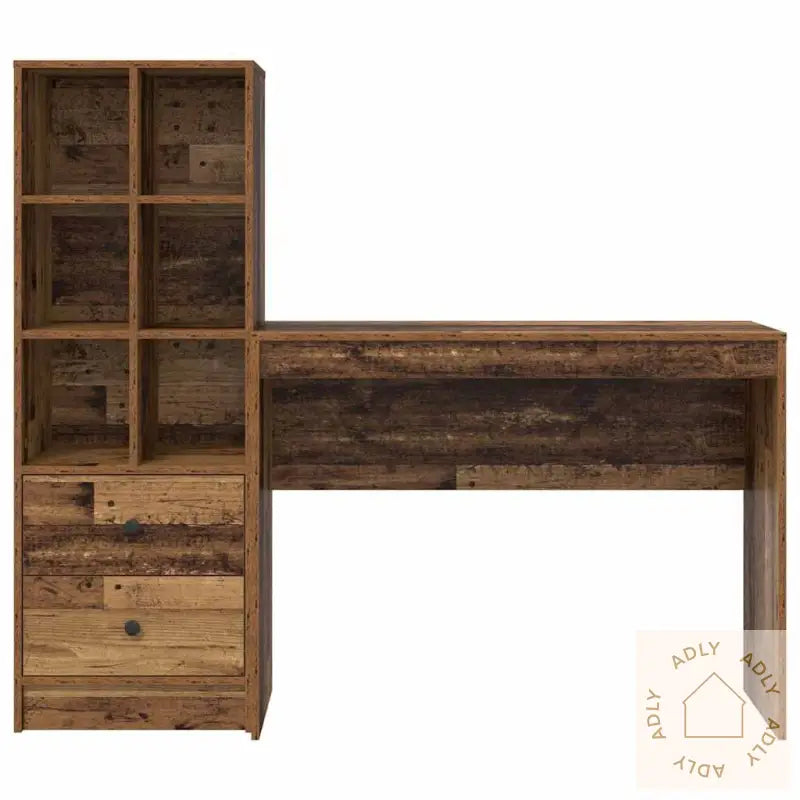 Skrivebord Med Lagring Gammel Tre Sponplate