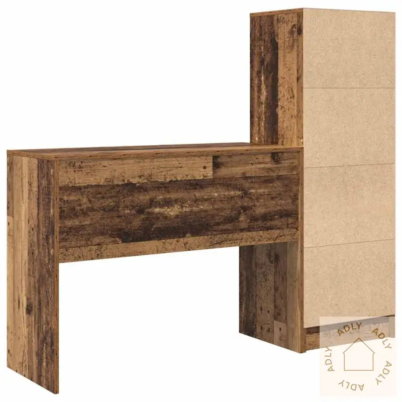 Skrivebord Med Lagring Gammel Tre Sponplate