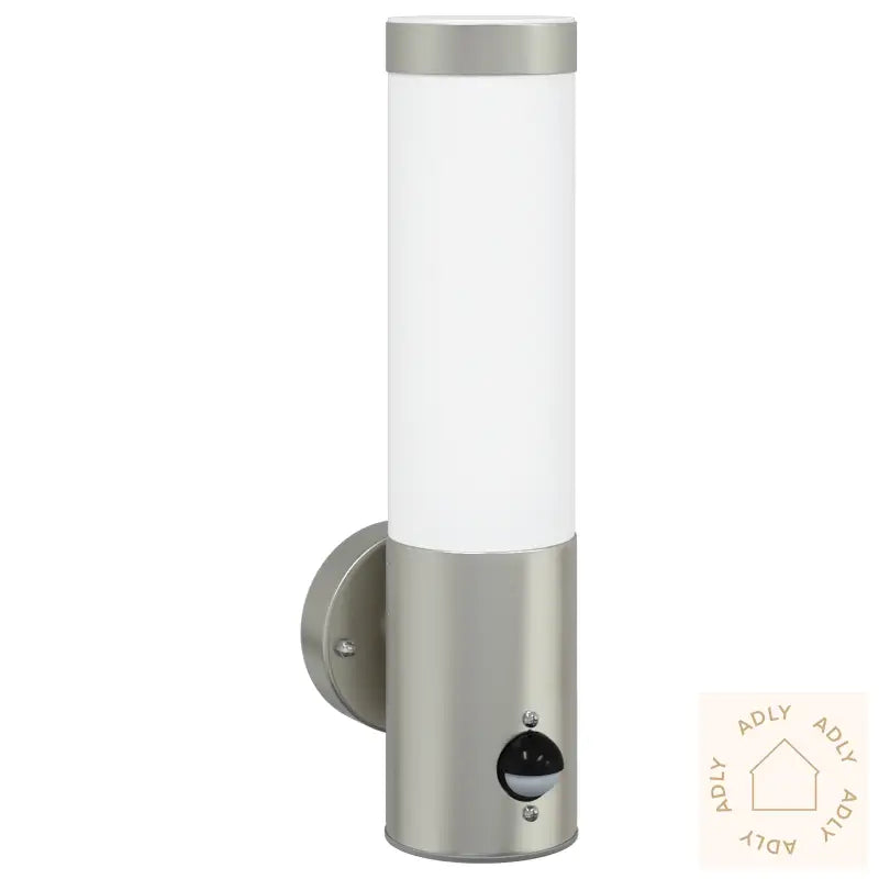 Utendørs Vegglamper Med Sensor 2 Stk Sølv Rustfritt Stål Ip44