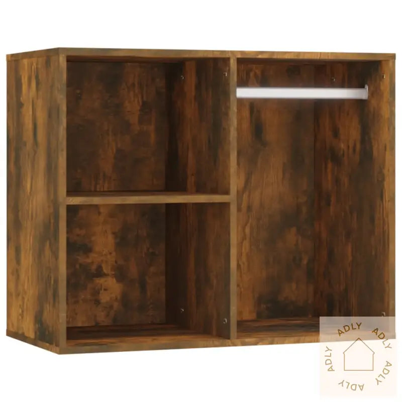 Sminkebordsett Med Led Røkt Eik Konstruert Tre