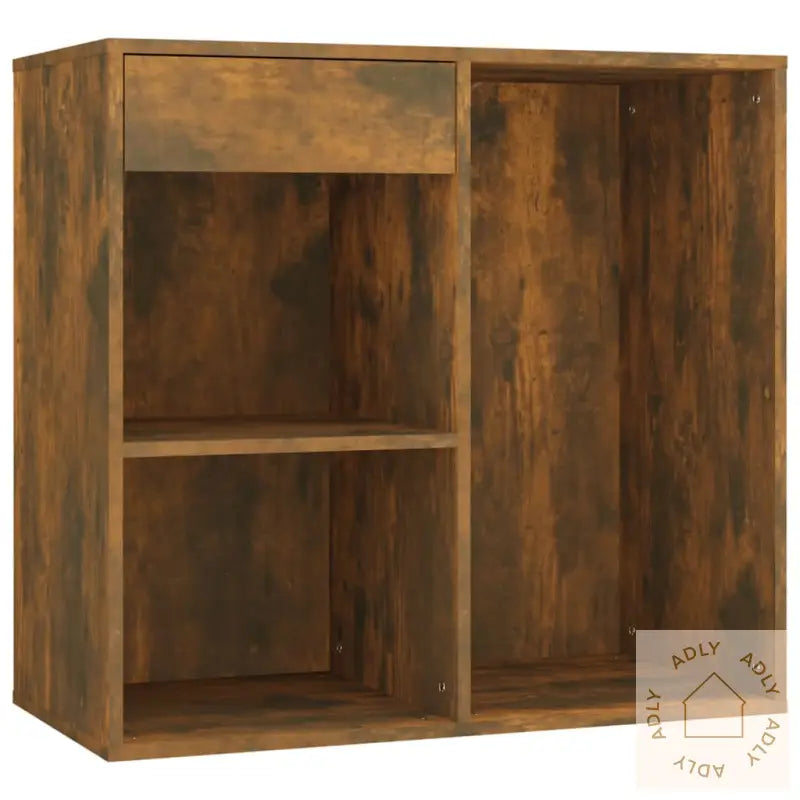 Sminkebordsett Med Led Røkt Eik Konstruert Tre