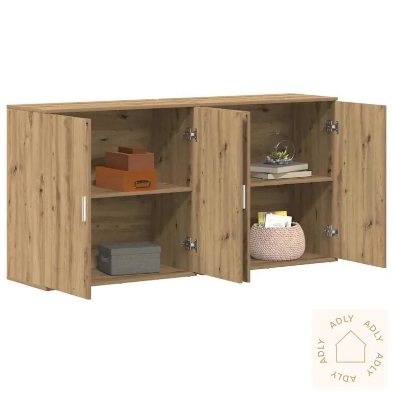 Skap 2 Stk Artisan Eik 79X38X80 Cm Konstruert Tre