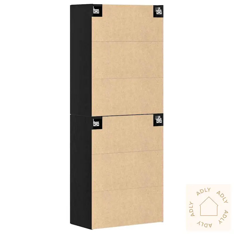 Skap, 2 Stk, Svart Eik, 69,5X34X180 Cm, Konstruert Tre