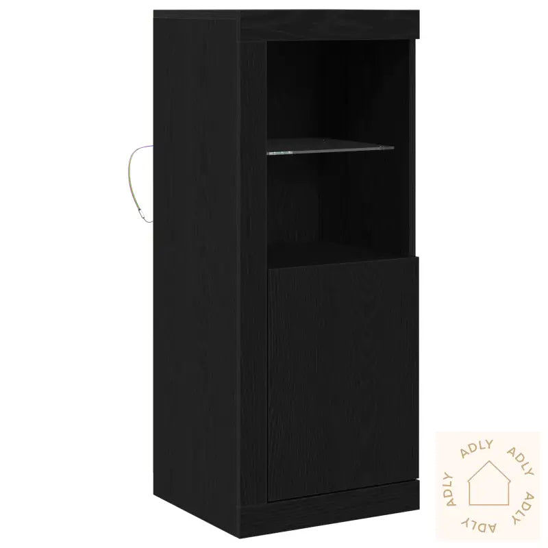 Skap Med Led Lys Svart Eik 41X37X100 Cm