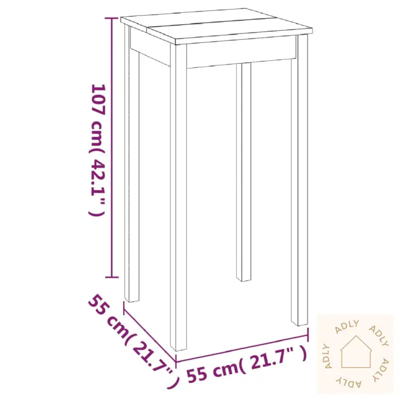 Barbord Mdf Svart 55X55X107 Cm