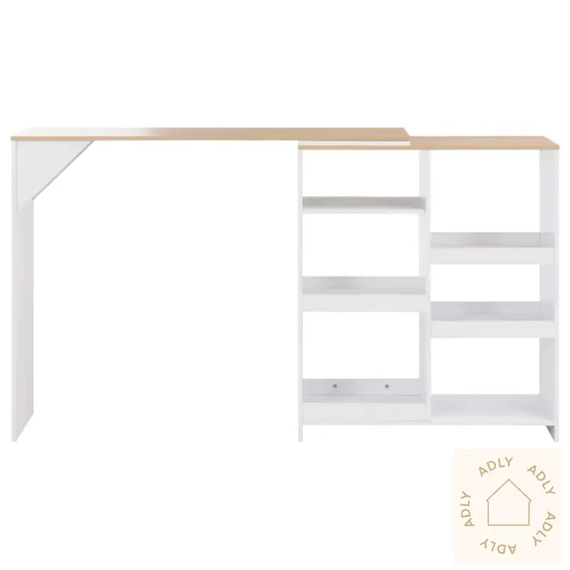 Barbord Med Flyttbar Hylle Hvit 138X39X110 Cm