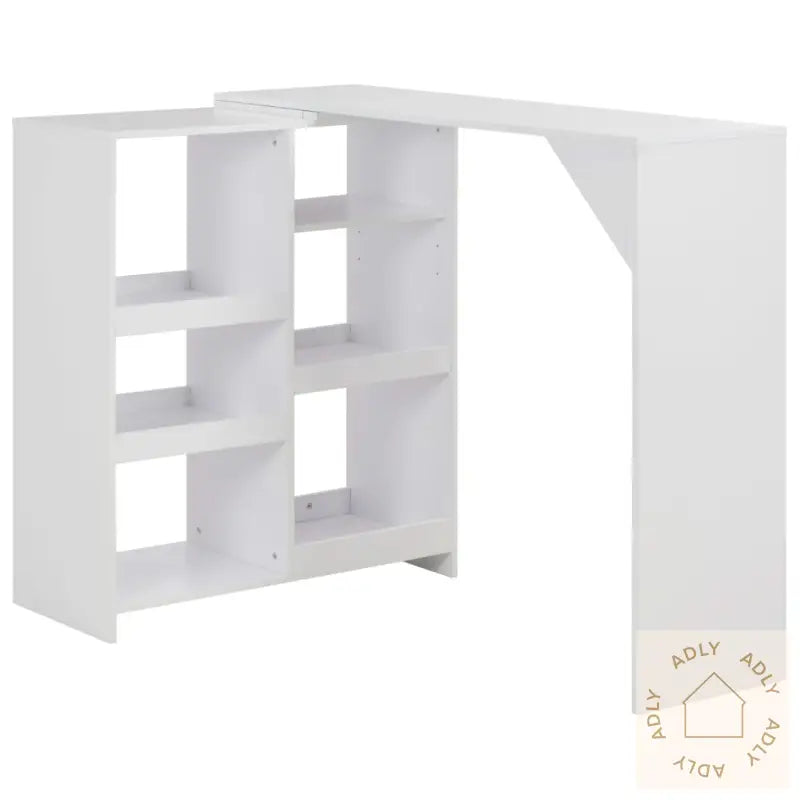 Barbord Med Flyttbar Hylle Hvit 138X39X110 Cm