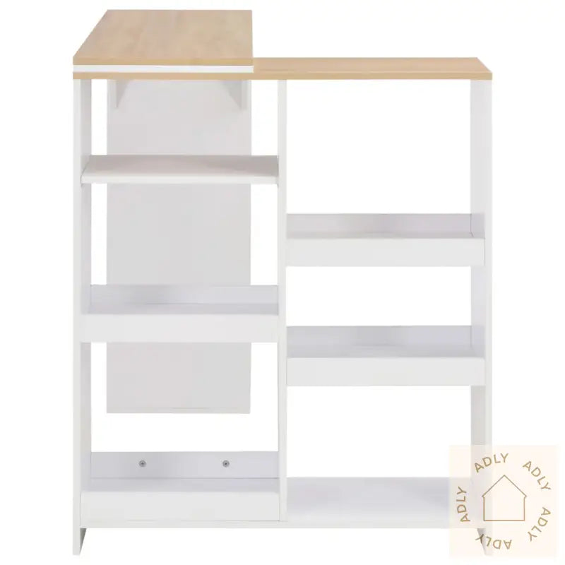 Barbord Med Flyttbar Hylle Hvit 138X39X110 Cm