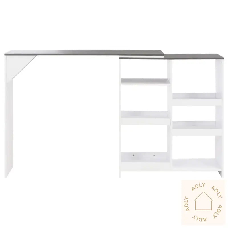 Barbord Med Flyttbar Hylle Hvit 138X39X110 Cm