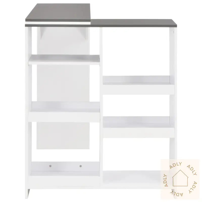 Barbord Med Flyttbar Hylle Hvit 138X39X110 Cm