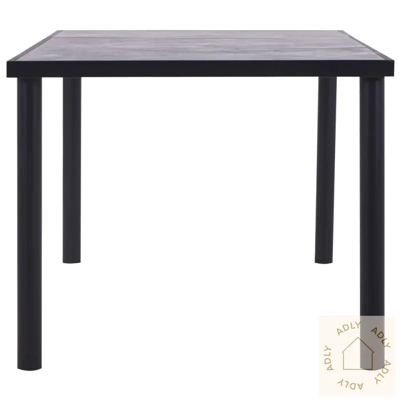 Spisebord Svart Og Betonggrå 200X100X75 Cm Mdf