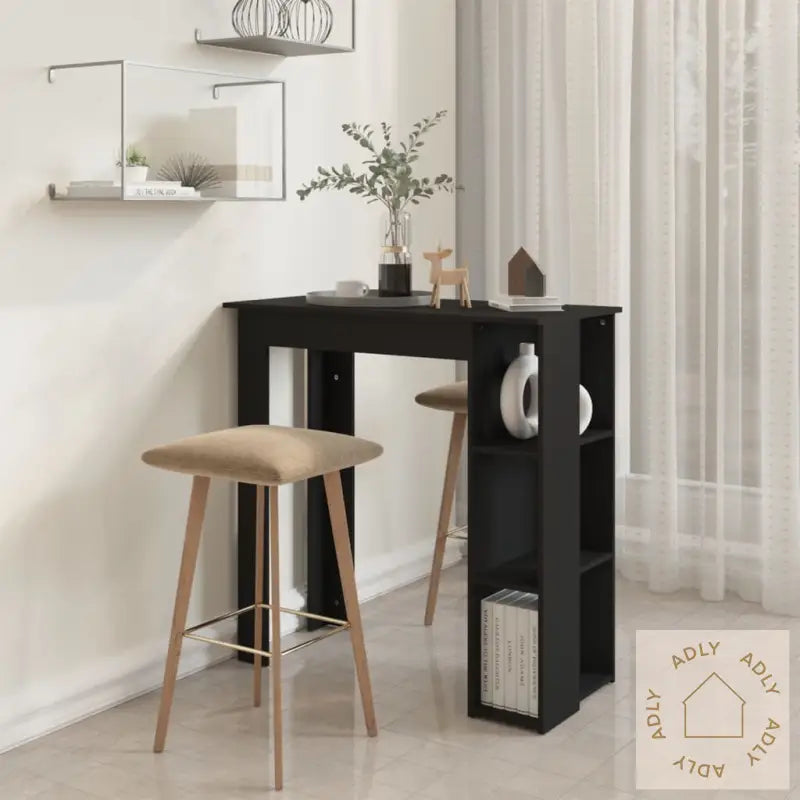 Barbord Med Hylle Svart 102X50X103,5 Cm Konstruert Tre