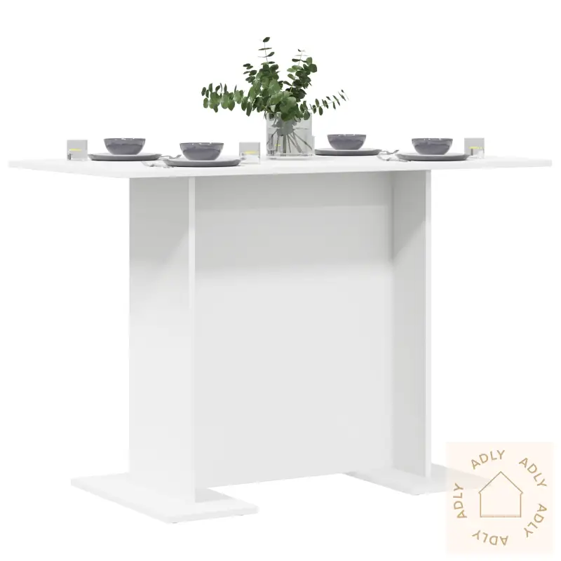 Spisebord Hvit 110X60X75 Cm Konstruert Tre