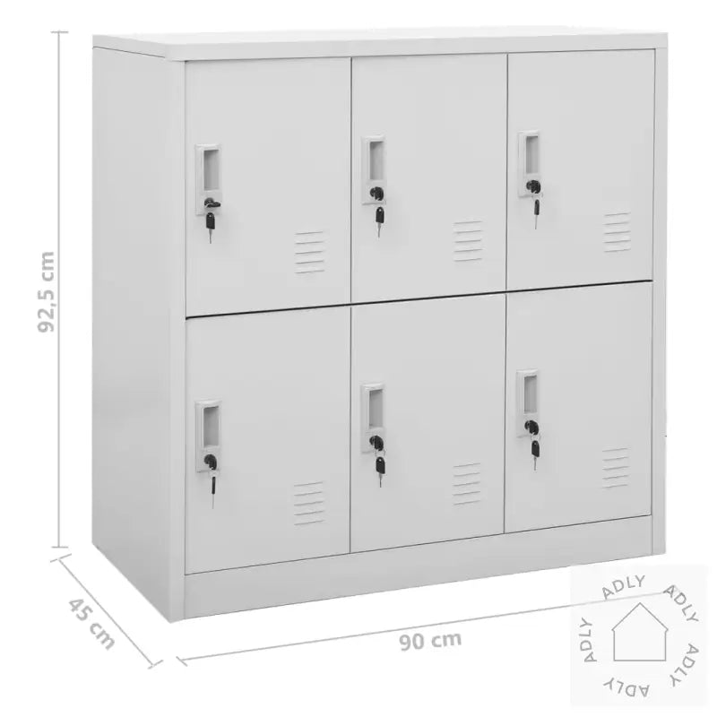 Oppbevaringsskap 2 Stk Lysegrå 90X45X92,5 Cm Stål