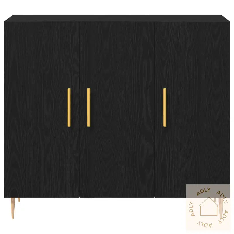 Skjenk Sort Eik 90X34X80 Cm Lagd Av Tre