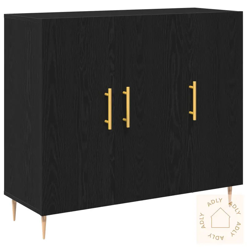Skjenk Sort Eik 90X34X80 Cm Lagd Av Tre