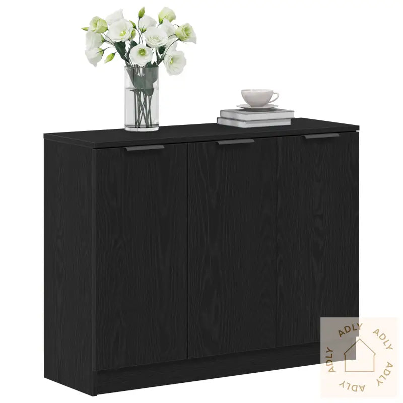 Skap Svart Eik 90,5X30X70 Cm Konstruert Tre