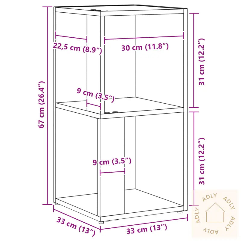 Hjørneskap Svart Eik 33X33X67 Cm Konstruert Tre