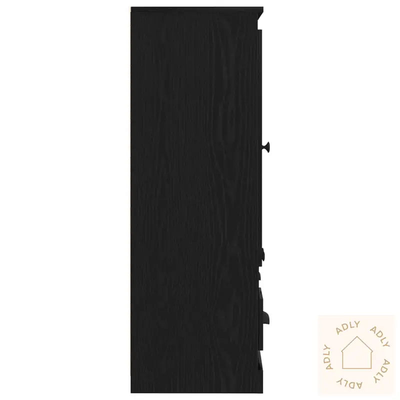 Høyskap Svart Eik 132X35,5X103,5 Cm Konstruert Tre