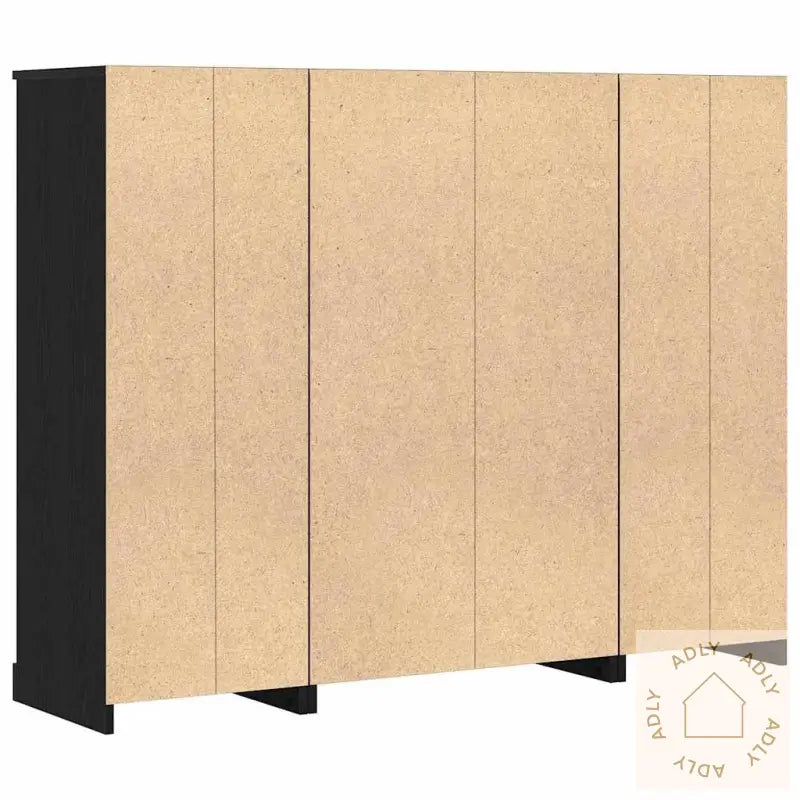 Høyskap Svart Eik 132X35,5X103,5 Cm Konstruert Tre