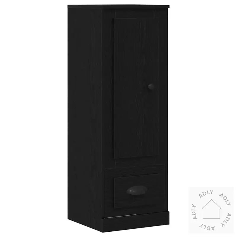 Høyskap Svart Eik 132X35,5X103,5 Cm Konstruert Tre