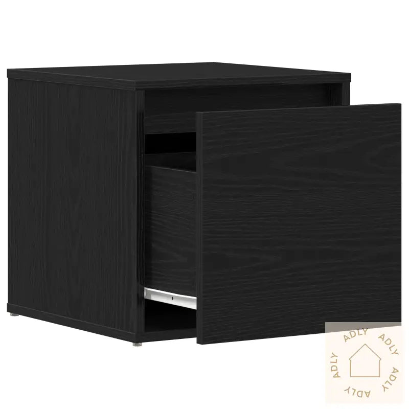 Skuffeskap Svart Eik 40,5X40X40 Cm Konstruert Tre