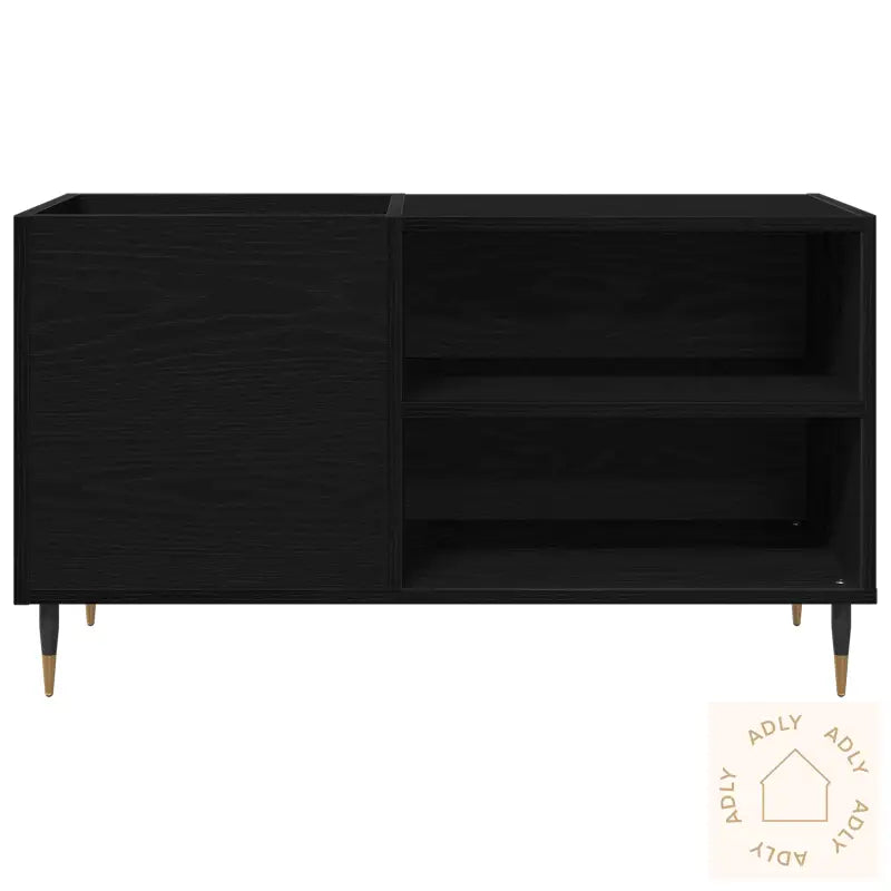 Platettskap Svart Eik 84,5X38X48 Cm Konstruert Tre