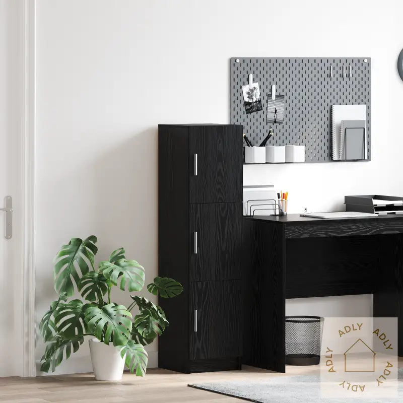 Svart Eik Sideboard Svart Eik Mdf Og Finer Middels Sideboard