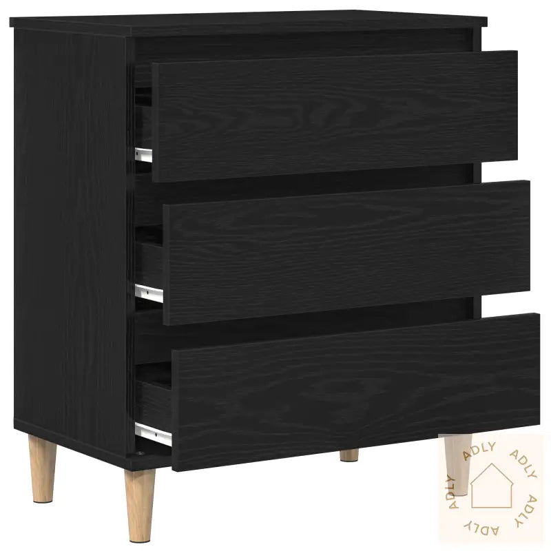 Sideboard Svart Eik 60X35X70 Cm Konstruert Tre