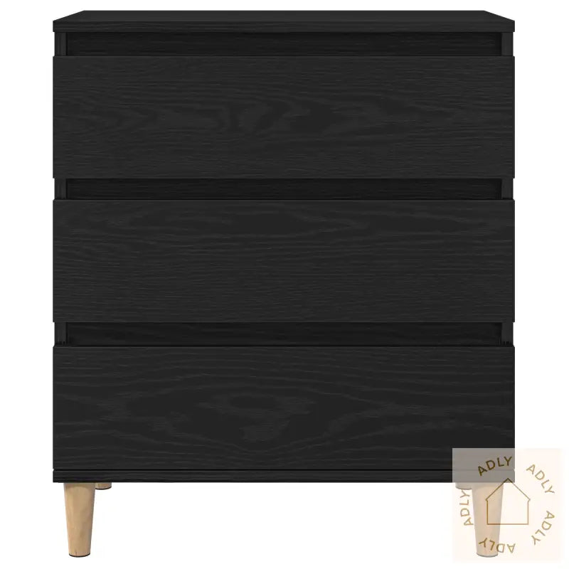 Sideboard Svart Eik 60X35X70 Cm Konstruert Tre
