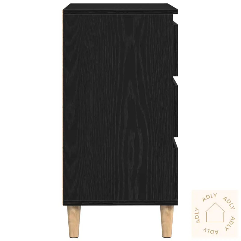 Sideboard Svart Eik 60X35X70 Cm Konstruert Tre