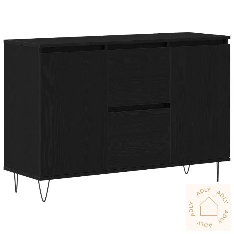 Skap Svart Eik 101,5X35X70 Cm Konstruert Tre