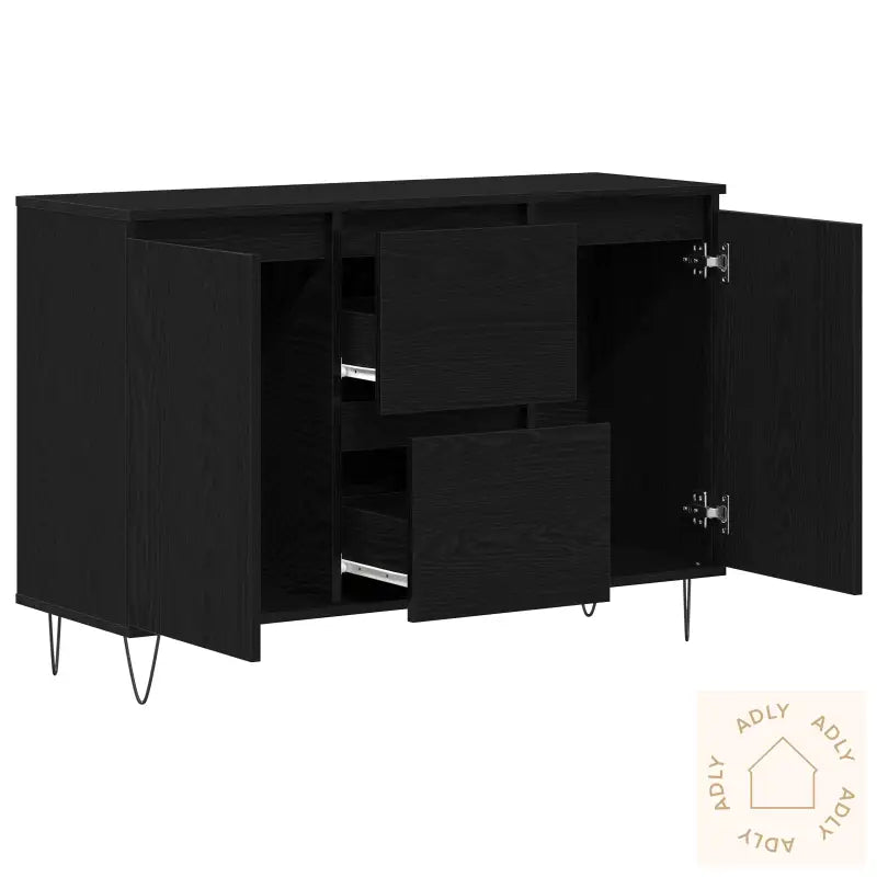 Skap Svart Eik 101,5X35X70 Cm Konstruert Tre